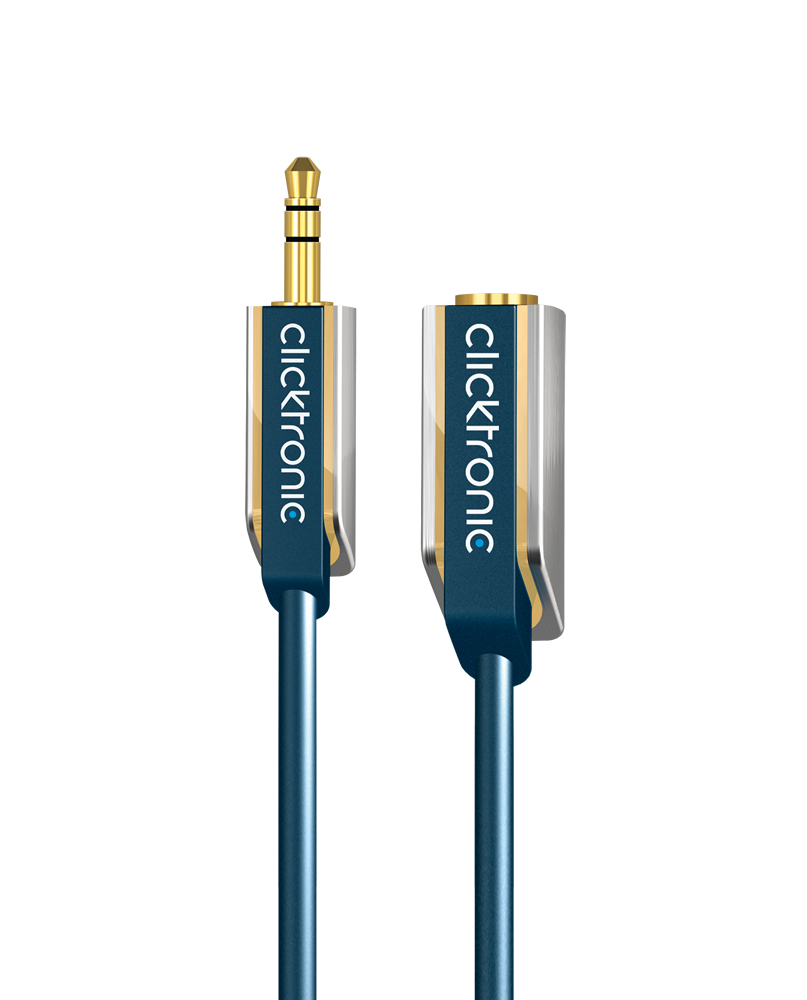 ClickTronic Casual Series Audioverlängerungskabel 5 m 3,5 mm Blau