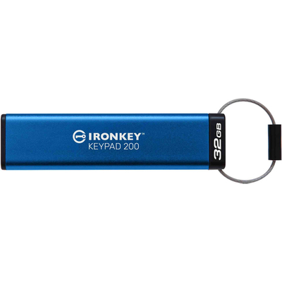 Kingston IronKey Keypad 200 - 32 GB (Hardware-verschlüsselter USB-Stick) (IKKP200/32GB)