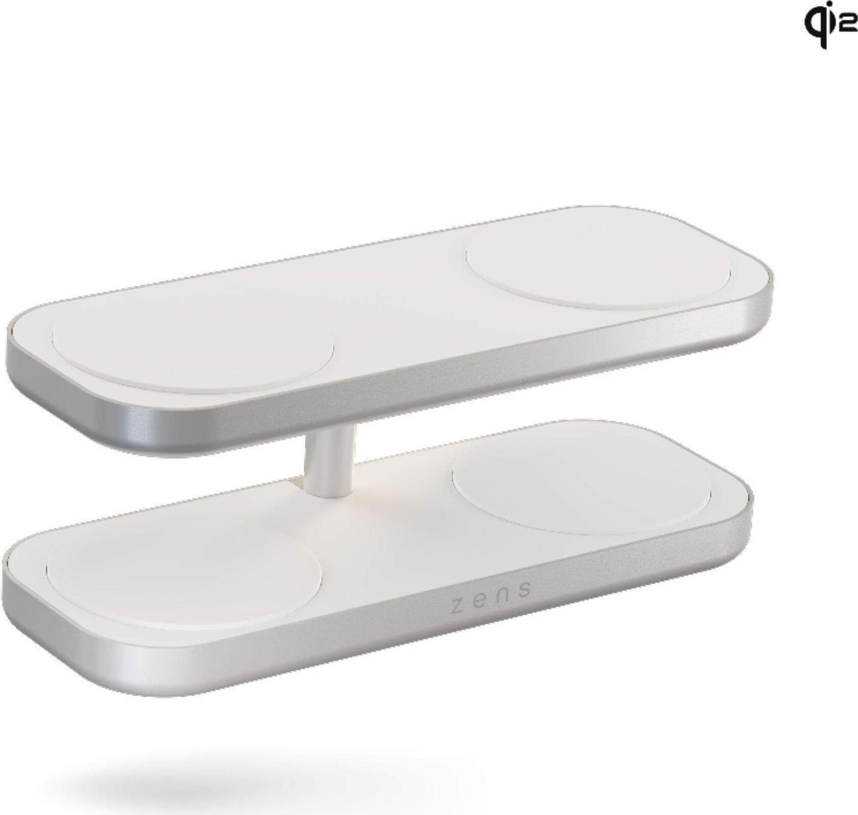 Zens Aluminium Series Quattro Wireless Charger Pro 4 mit Netzteil 65W | 4x 15W | Qi2 | weiß | ZEQC01W/00 (ZEQC01W/00) (geöffnet)