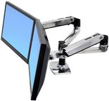 ERGOTRON LX Dual Monitor Arm in Aluminium - Monitor Tischhalterung mit patentierter CF-Technologie für 2 Bildschirme nebeneinander bis 68,60cm (27") , 33cm Höhenverstellung, VESA Standard und  (45-245-026)