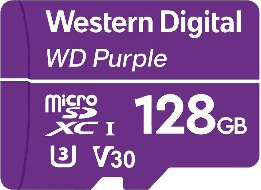 WD Purple 128GB Surveillance microSD XC Class - 10 UHS 1 (WDD128G1P0C)