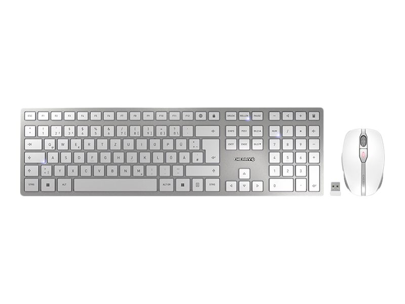 CHERRY DW 9100 SLIM Tastatur-und-Maus-Set QWERTZ Deutsch Silber