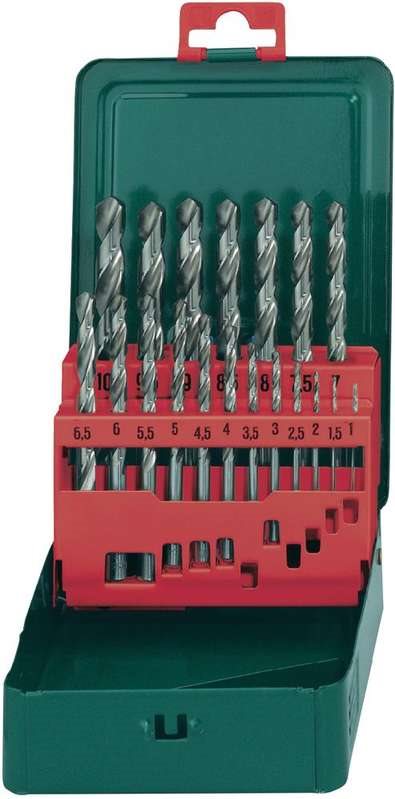 Metabo HSS Metall-Spiralbohrer-Set 19teilig 627153000 geschliffen DIN 338 Zylinderschaft 1 Set (627153000)