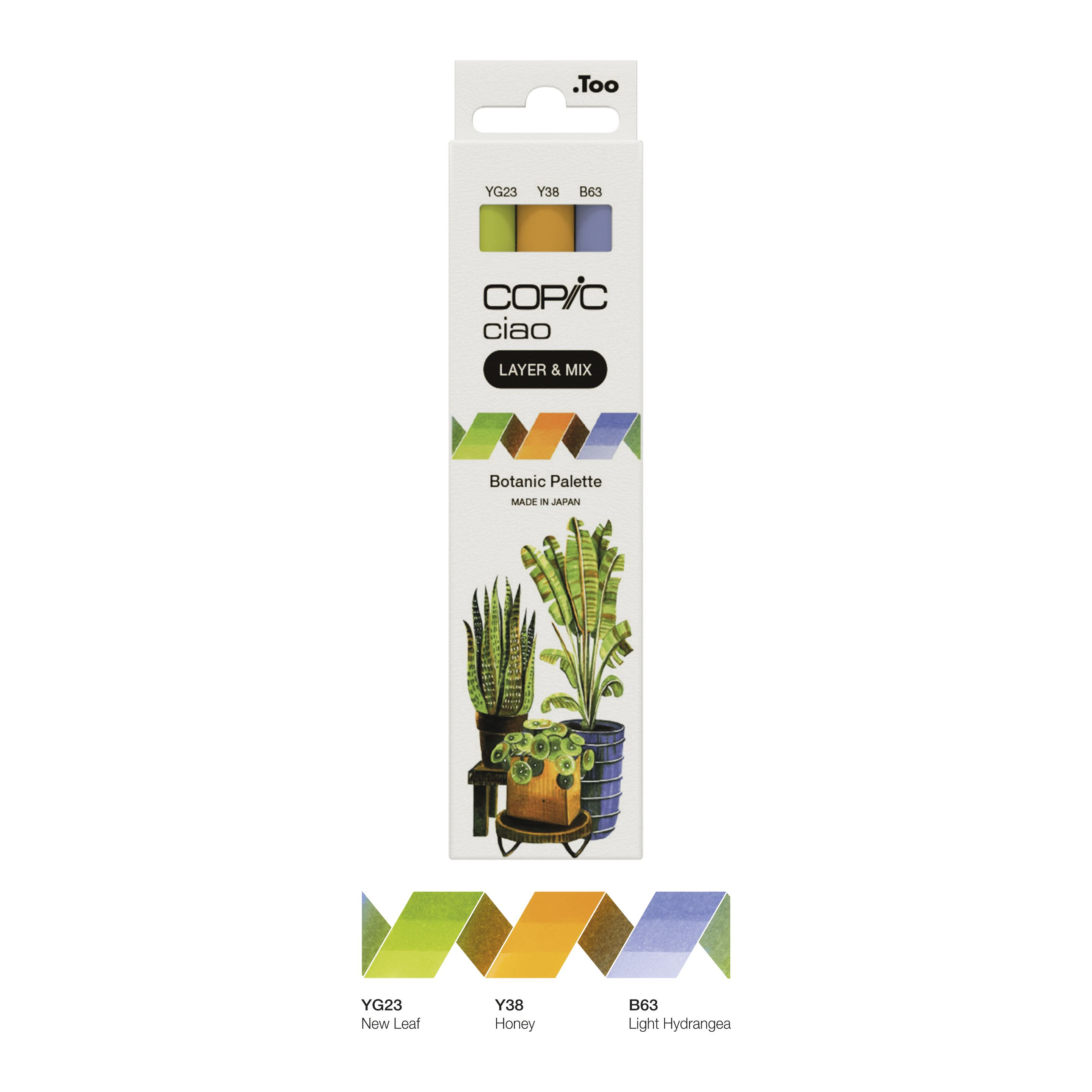 Copic Ciao Botanic Palette Layoutmarker-Set 3 St. Blau Grün Orange