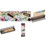 STABILO Fineliner point 88, 10er Click-Set Kunststoff-Federmäppchen und Tischset in Einem, ideal - 1 Stück (8810-5)