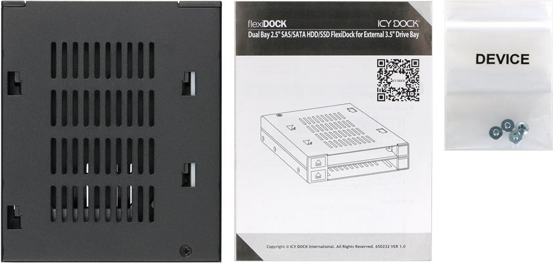 ICY DOCK flexiDOCK MB522SP-B Dockingstation Schwarz
