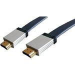 HDMI Stecker auf HDMI Stecker 5,0 m verchromte Metallstecker (77475-SPP-FLAT)