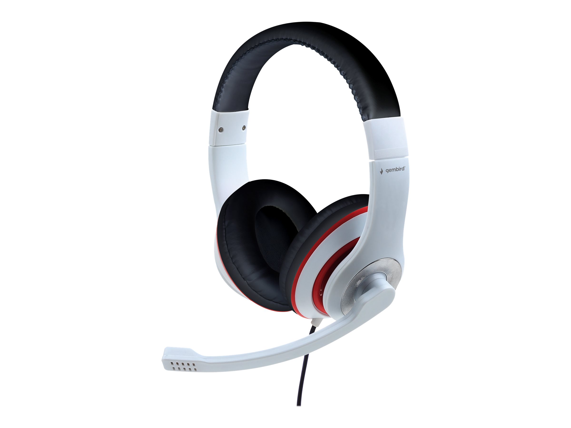 Gembird MHS-03-WTRDBK Headset kabelgebunden 3,5 mm 1,8 m Schwarz - Rot - Weiß