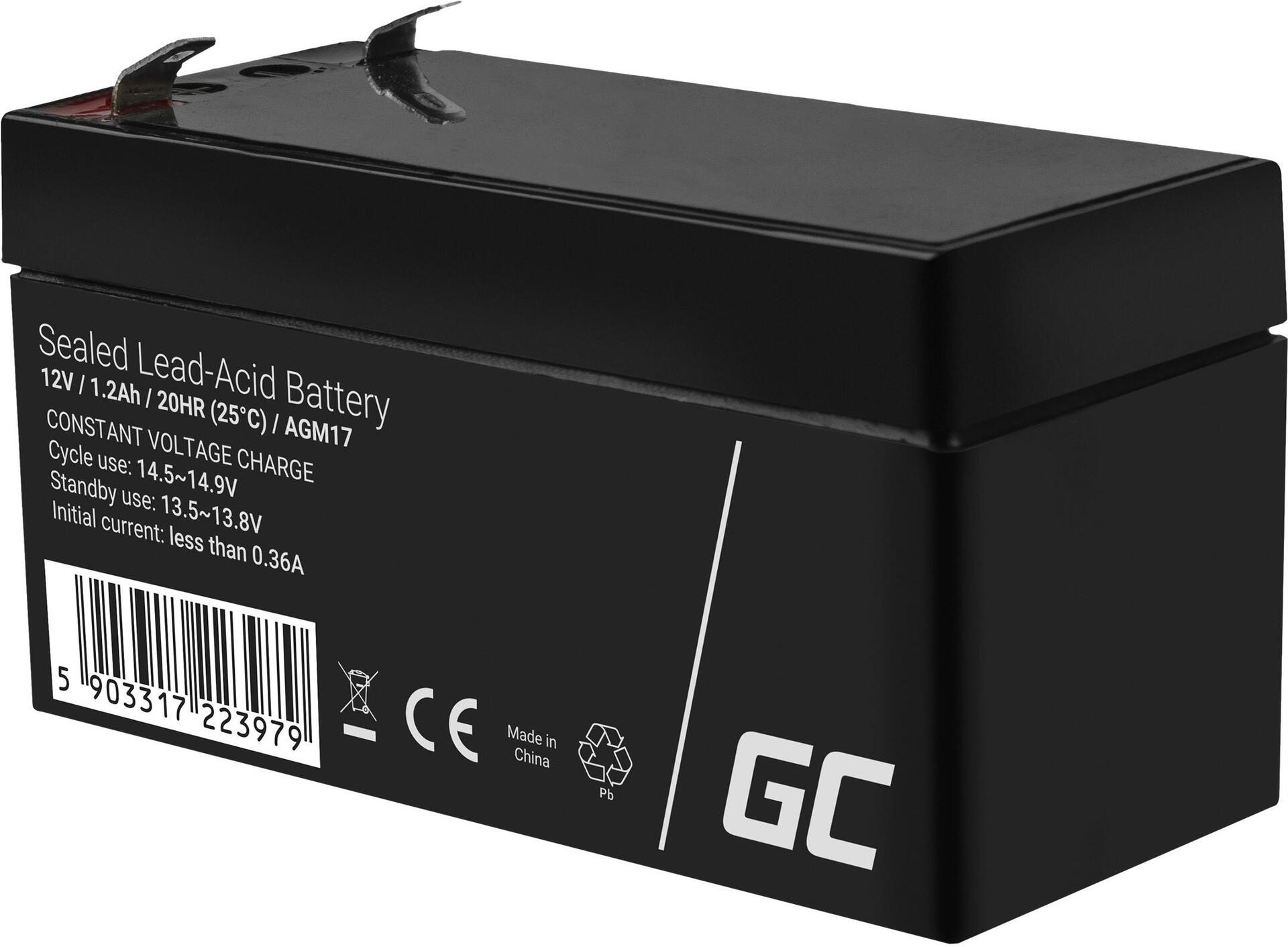 Green Cell AGM17 USV-Akku 12 V 1,2 Ah VRLA AGM Schwarz
