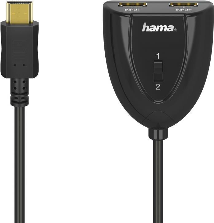 Hama 00205161. Anschluss 1: HDMI Typ A (Standard), Steckverbinder 1 Geschlecht: Männlich, Anschluss 2: 2 x HDMI Type A (Standard), Steckverbinder 2 Geschlecht: Weiblich, Beschichtung Steckerkontakte: Gold, Produktfarbe: Schwarz (00205161)