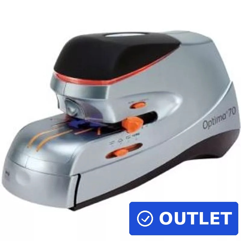 REXEL Elektrisches Heftgerät Optima 70 Heftleistung: 70 Blatt, schwarz-silber-orange, aus Metall, (2102355) (geöffnet)