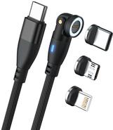 RealPower Magnetic cable 100 Watt,1m,black mit Adaptern (439615)