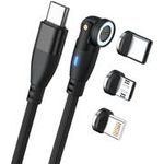 RealPower Magnetic cable 100 Watt,1m,black mit Adaptern (439615)