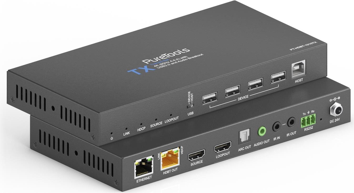 PureLink PureTools HDBaseT Extender Set mit USB 2.0 und Audio-Breakout, 4K ( PureTools (PT-HDBT-1010)