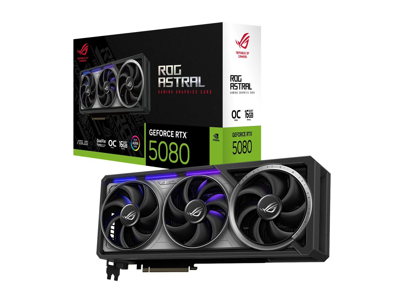 ASUS ROG Astral GeForce RTX 5080 16GB GDDR7 Gaming Grafikkarte PCIe 5.0