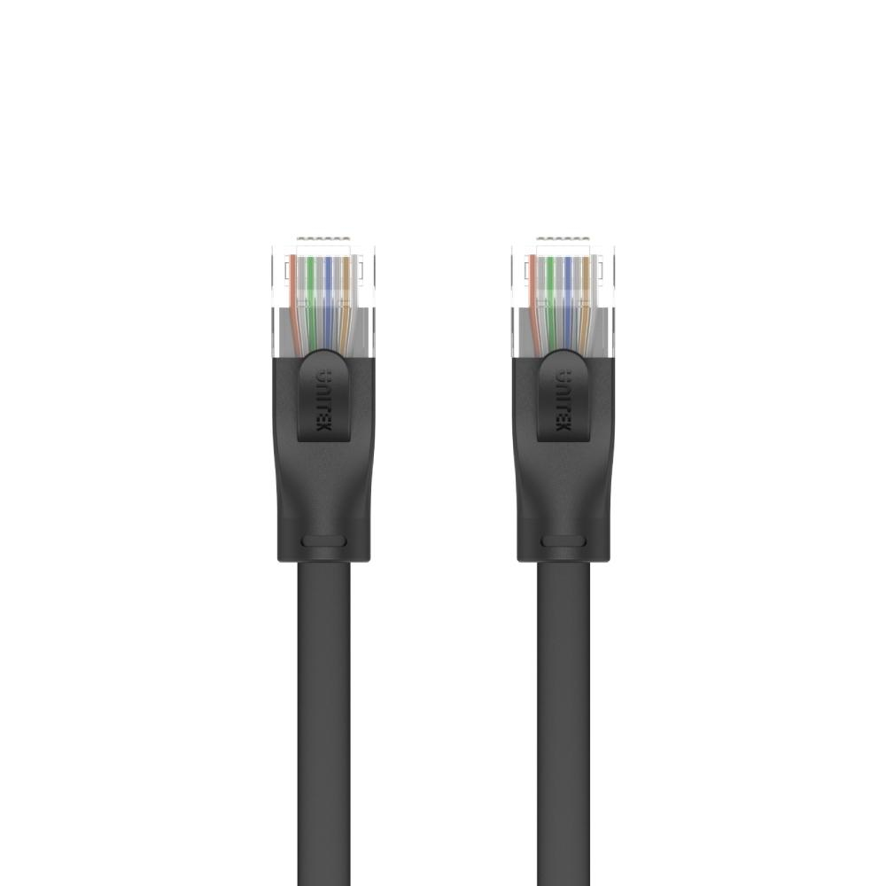 Unitek International C1814GBK Cat.6 Flach-Patchkabel UTP RJ45 15 m Schwarz