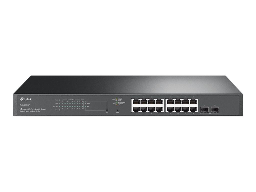 TP-Link JetStream TL-SG2218P 16-Port Gigabit PoE+ Smart Switch Schwarz