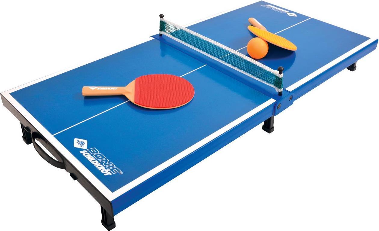 Donic Schildkröt Mini-Tischtennis Tisch-Set, zusammenklappbar, Kunststoff, Blau