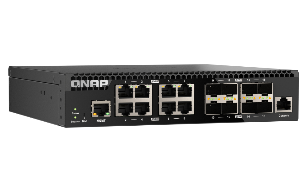 QNAP QSW-M3216R-8S8T Managed Switch 16-Port 10G Schwarz