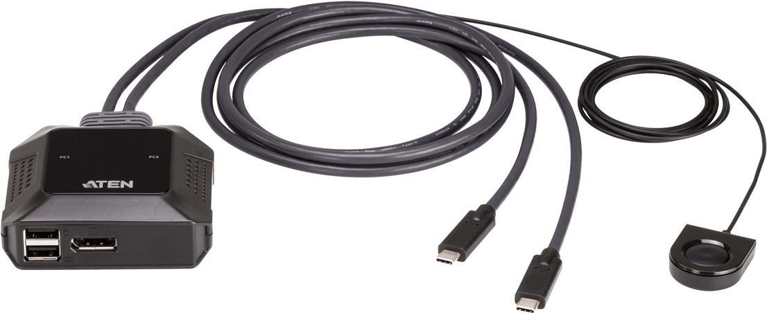 Image of ATEN 2-Port USB-C 4K DisplayPort KVM-Switch mit Remote-Port-Wähler (US3312)
