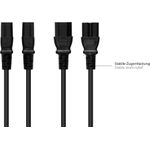 Netzkabel Schutzkontakt-Stecker Typ E+F (CEE 7/7, gewinkelt) an C15 Warmgerätebuchse (gerade), schwarz, 1,00 mm², 0,75 m, Good Connections® (P0150-S007)