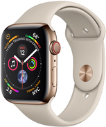 Apple Watch S4 Edelstahl 44mm Cellular Gold (Sportarmband Stein) (MTX42FD/A)
