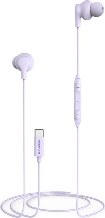 Thomson Kopfhörer In-Ear Mikrofon Kabelknickschutz USB-C Purple (00132992)