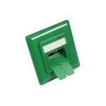 Zentralstück 50x50mm inkl. Abdeckrahmen 80x80mm für Netzwerkdosen, signalgrün RAL6032, Good Connections (GC-N0059)