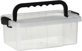 plast team Aufbewahrungsbox UNO BOX, 11,5 Liter transparent, Box mit Deckel, Material: PP, mit schwarzen - 1 Stück (12340800)