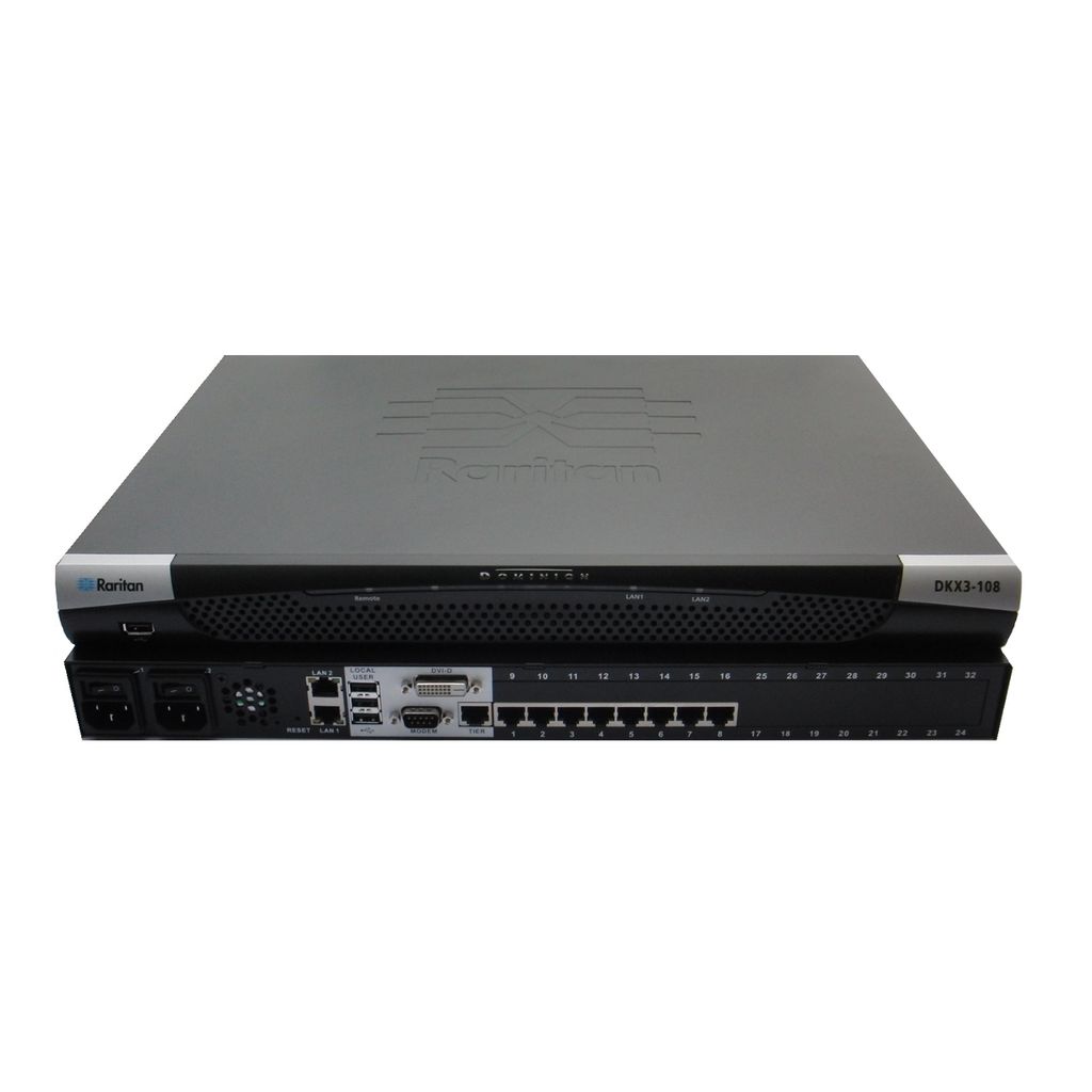 Raritan Dominion KX III DKX3-108 KVM-Switch 8 Anschlüsse CAT5 USB Schwarz