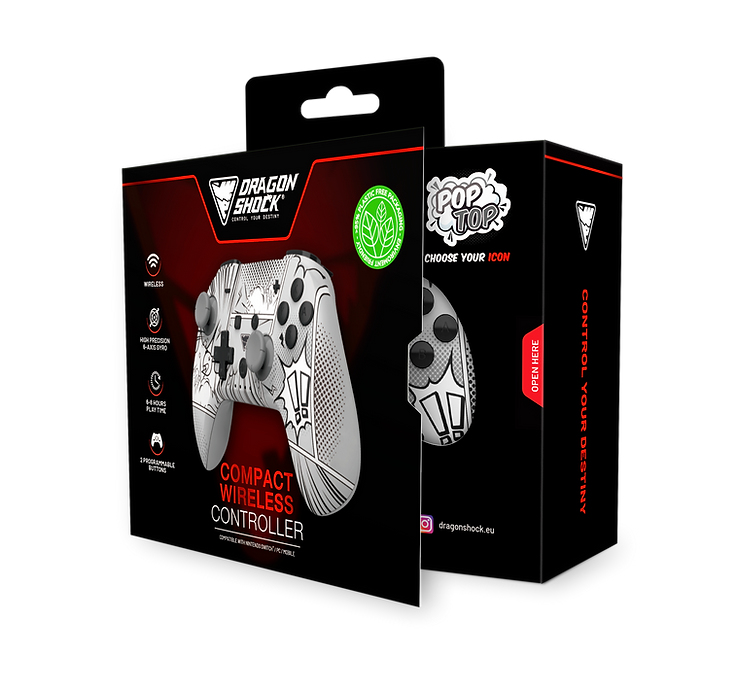 DragonShock PopTop Compact Wireless Gamepad Nintendo Switch Mehrfarbig