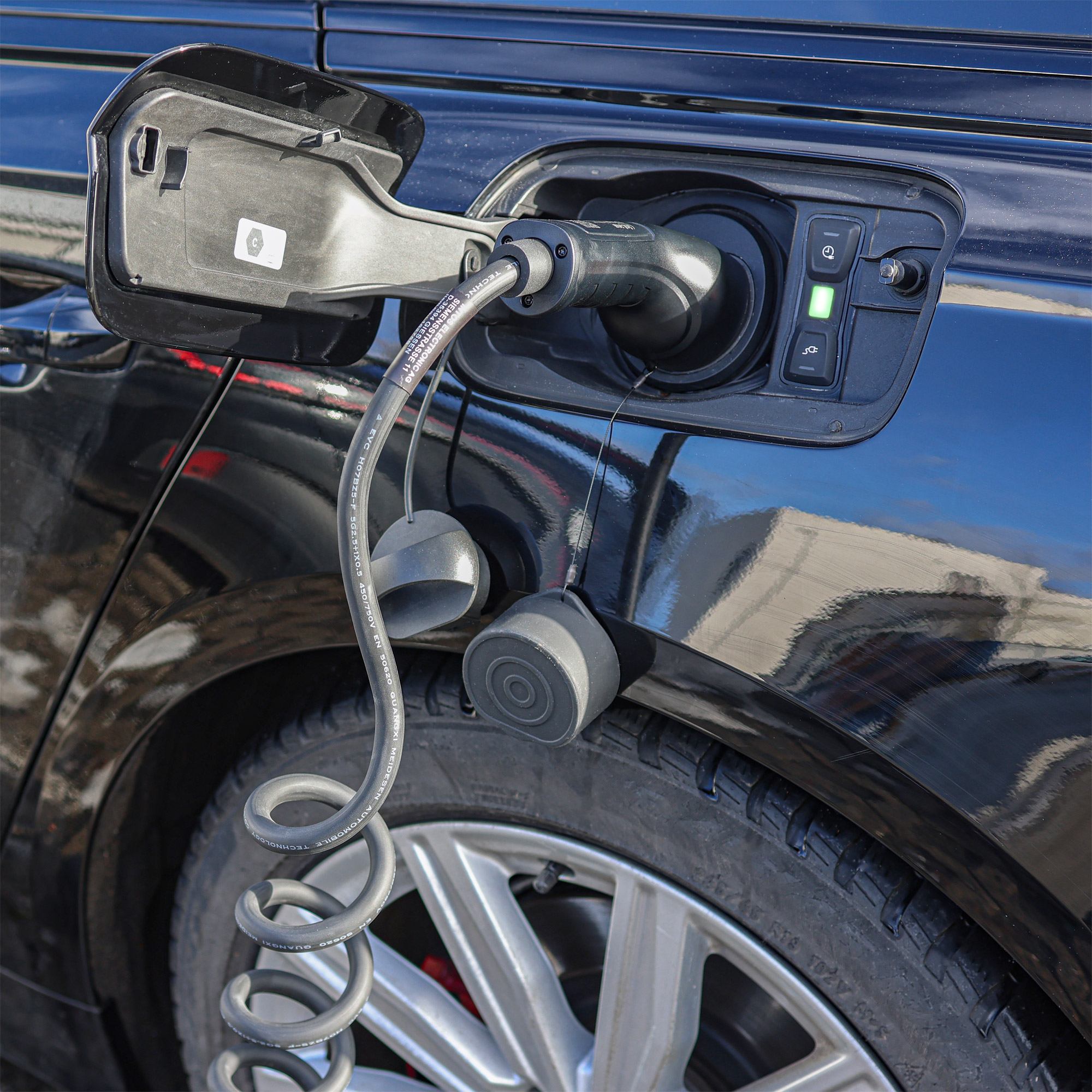 InLine EV Spiral-Autoladekabel 11kW Typ 2 3-phasig 3m Schwarz