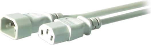 EFB-Elektronik Kaltgeräteverlängerung C14 180° - C13 180°, grau, 5,0 m, 3 x 1.00 mm² Hersteller: EFB Elektronik (EK507.5)