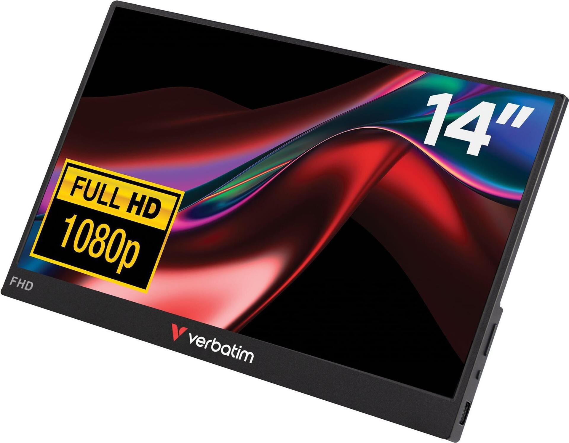 Verbatim PMT-14 14" Full HD IPS Touchscreen Monitor Schwarz