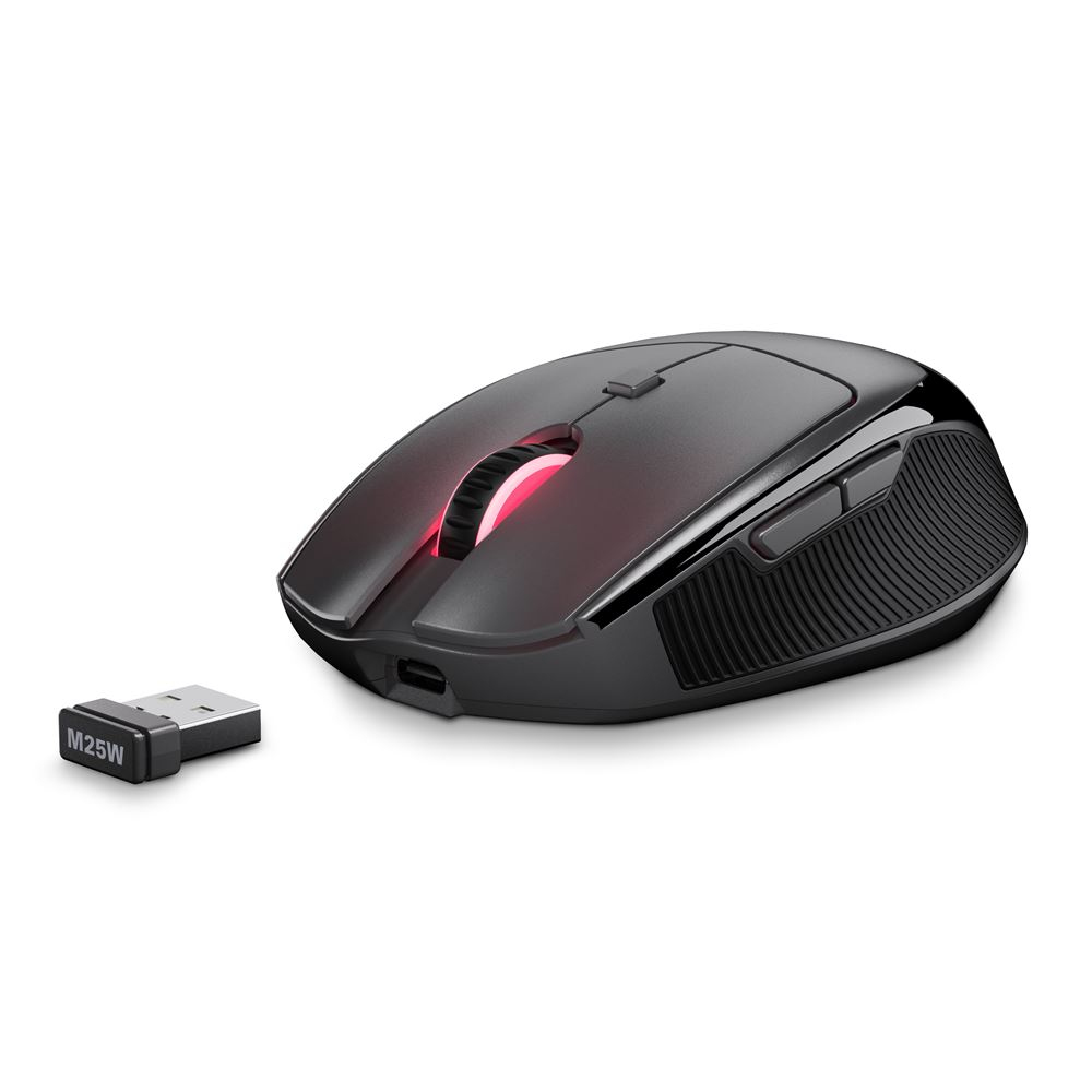Sharkoon OfficePal M25W Gaming-Maus RF Wireless + USB-C 4000 DPI RGB Schwarz