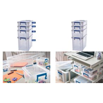 Fellowes Aufbewahrungsbox ProStore Bonus Set 5, 4er-Set transparent klar, aus stoßfestem, recycelbarem PP, mit - 1 Stück (7731601)
