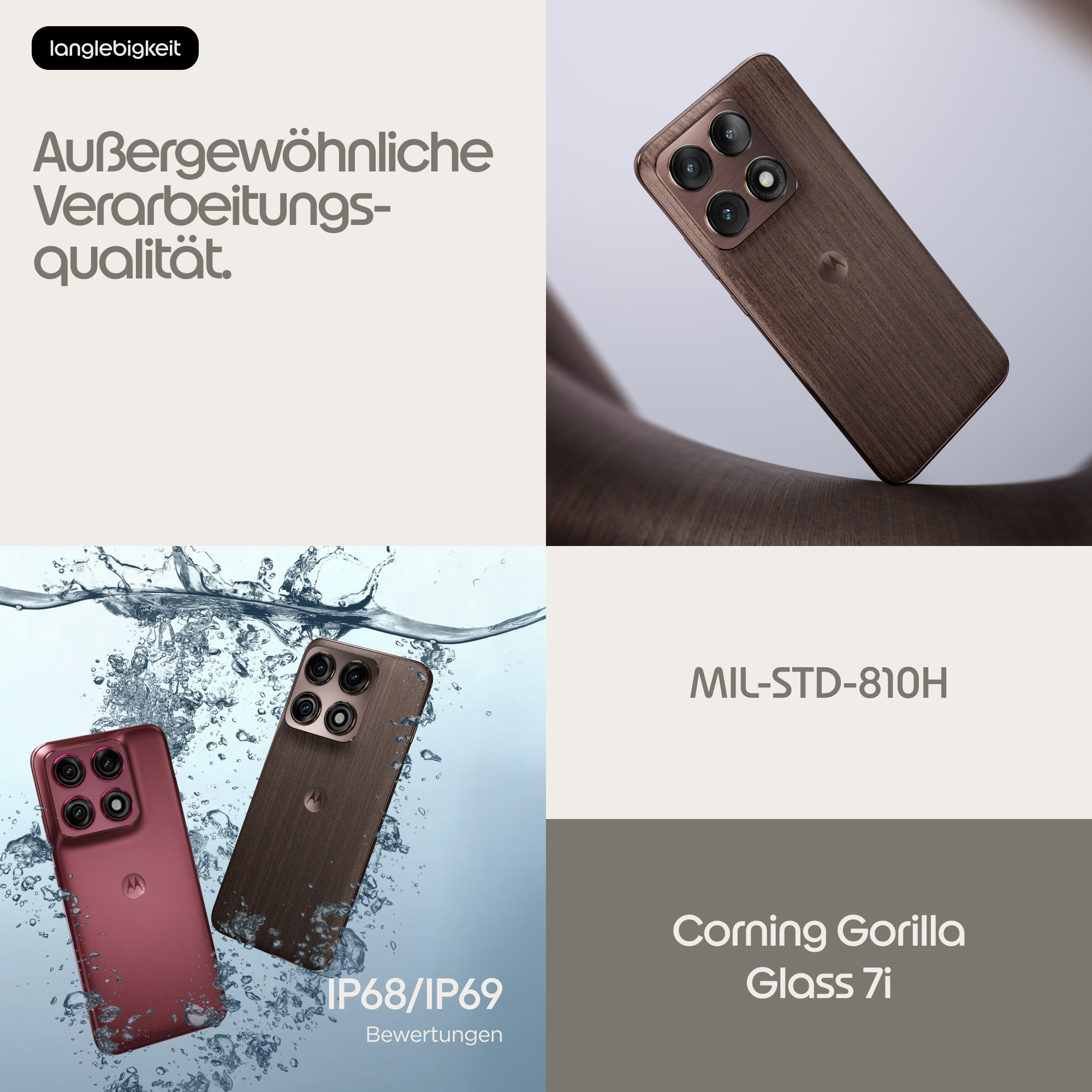 Motorola Edge 70 Pro Smartphone 6,78" AMOLED 144 Hz Android 16.0 8 GB RAM 256 GB 6500 mAh Chicory Coffee
