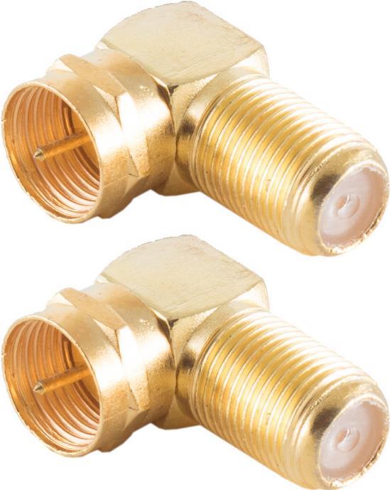 shiverpeaks ®-BASIC-S--2x SAT-F-Winkeladapter, F-Stecker / F-Buchse, vergoldet (BS15-301614)