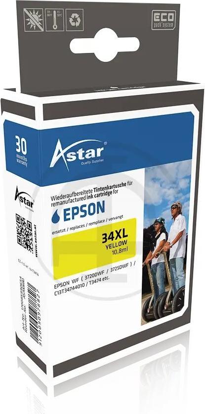 AS700680 ASTAR EPSON WF3720DWF TINTE YE T3474 / 34XL 10,8ml 950Seiten yellow HC (AS700680)