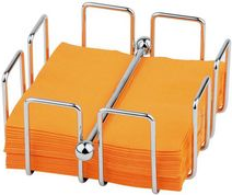 APS Serviettenhalter BAR, Edelstahl, Metall verchromt Maße: (B)140 x (T)140 x (H)65 mm, inkl. Beschwerer - 1 Stück (11762)