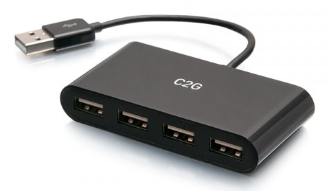 C2G 4-Port USB-A Hub USB 2.0 480 Mbit/s Schwarz