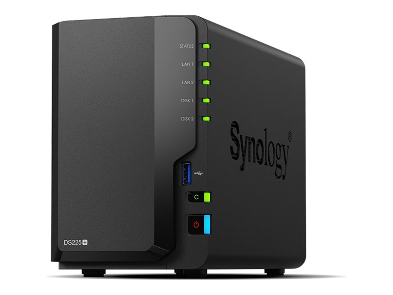 Synology Disk Station DS225+ NAS-Server 2 GB RAM Schwarz