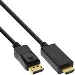 InLine 17186I Videokabel-Adapter 0,5 m DisplayPort HDMI Typ A (Standard) Schwarz (17186I)