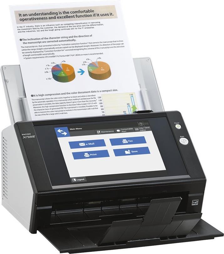 Fujitsu N7100E Dokumentenscanner mit Touchscreen 600 dpi 25 Seiten/Min. Duplex Schwarz, Grau