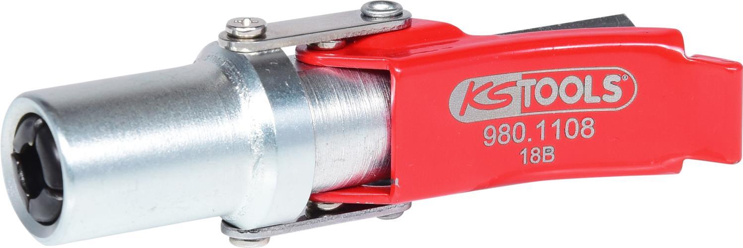 KS TOOLS Quick-Lock Schnellkupplung für Fettpressen, M10x1,0 (980.1108)