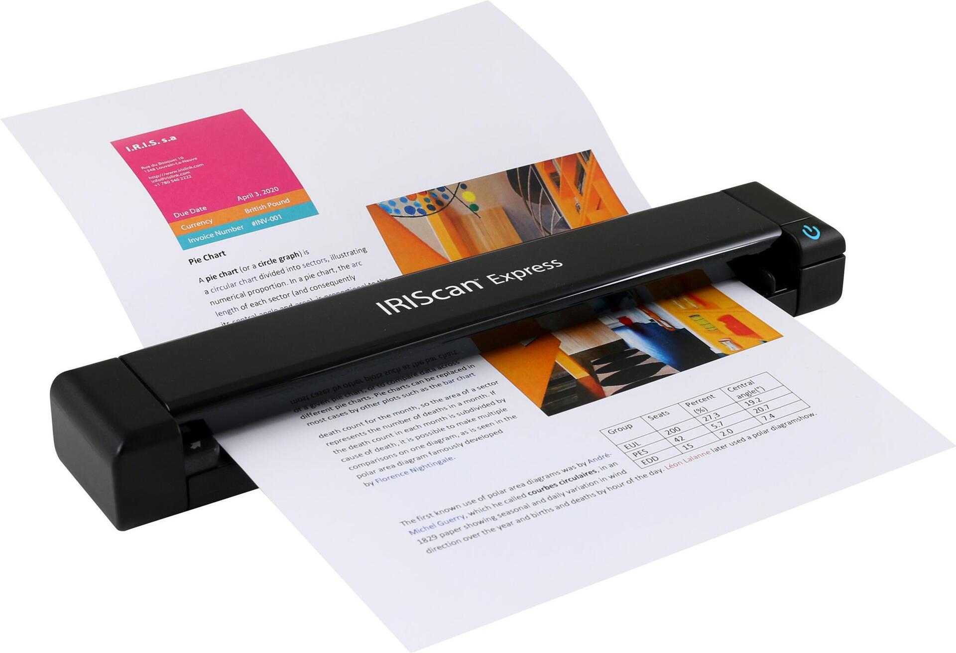 I.R.I.S. IRISCan Express 4 Mobiler Einzelblatt-Scanner USB Schwarz