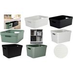 EDA Aufbewahrungsbox STONE, 18 Liter, PP, lorbeergrün mit Oberflächenstruktur in Steinoptik, mit Tragegriffen, - 1 Stück (010003 V.LA)