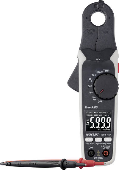 Voltcraft VC515 160A Stromzange Auflösung 1 mA CAT III 600 V Anzeige Counts 6000 (VC-16044225)