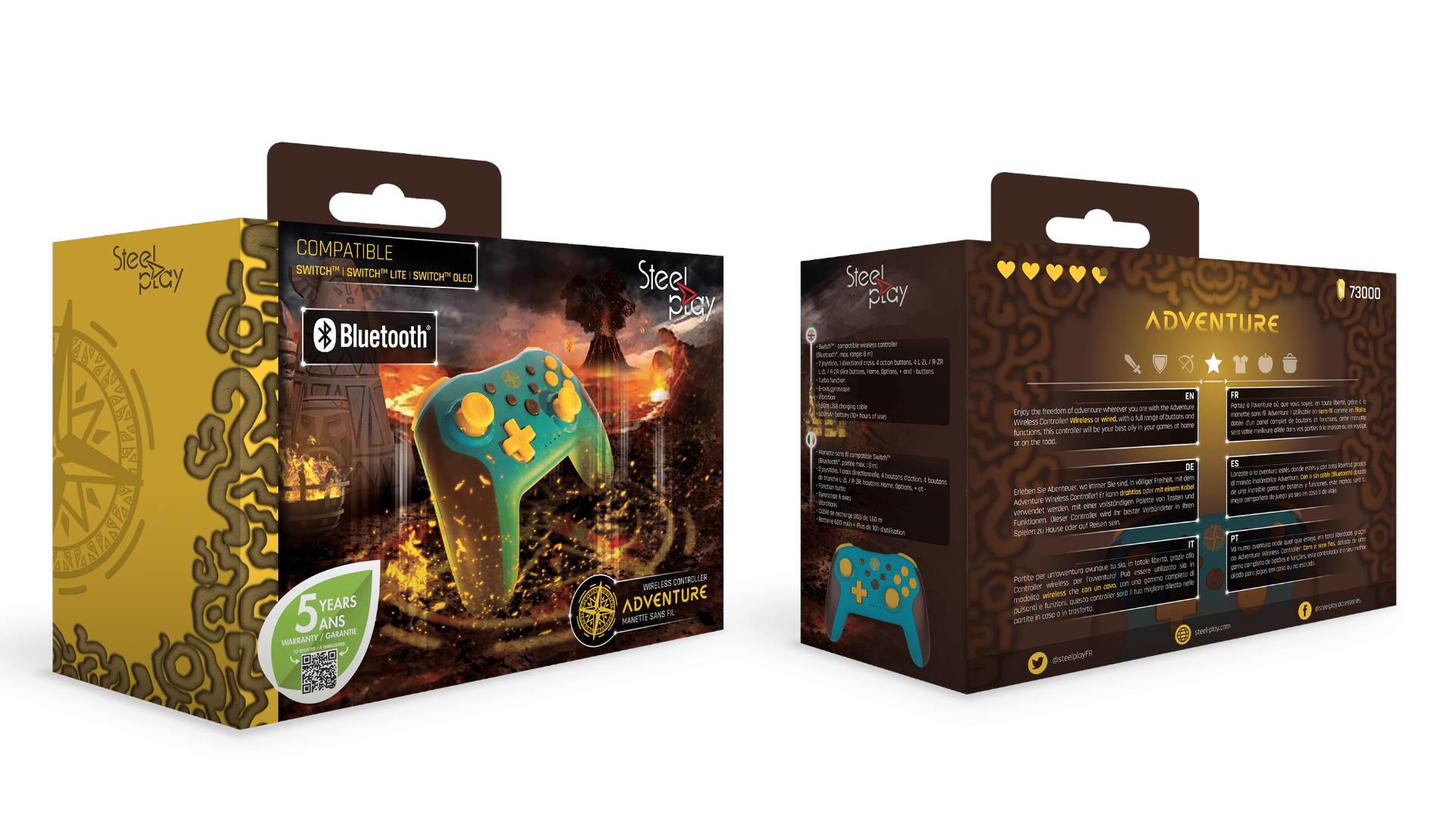 Steelplay Adventure Classic Bewegungssteuerung Bluetooth Braun, Türkis, Gelb