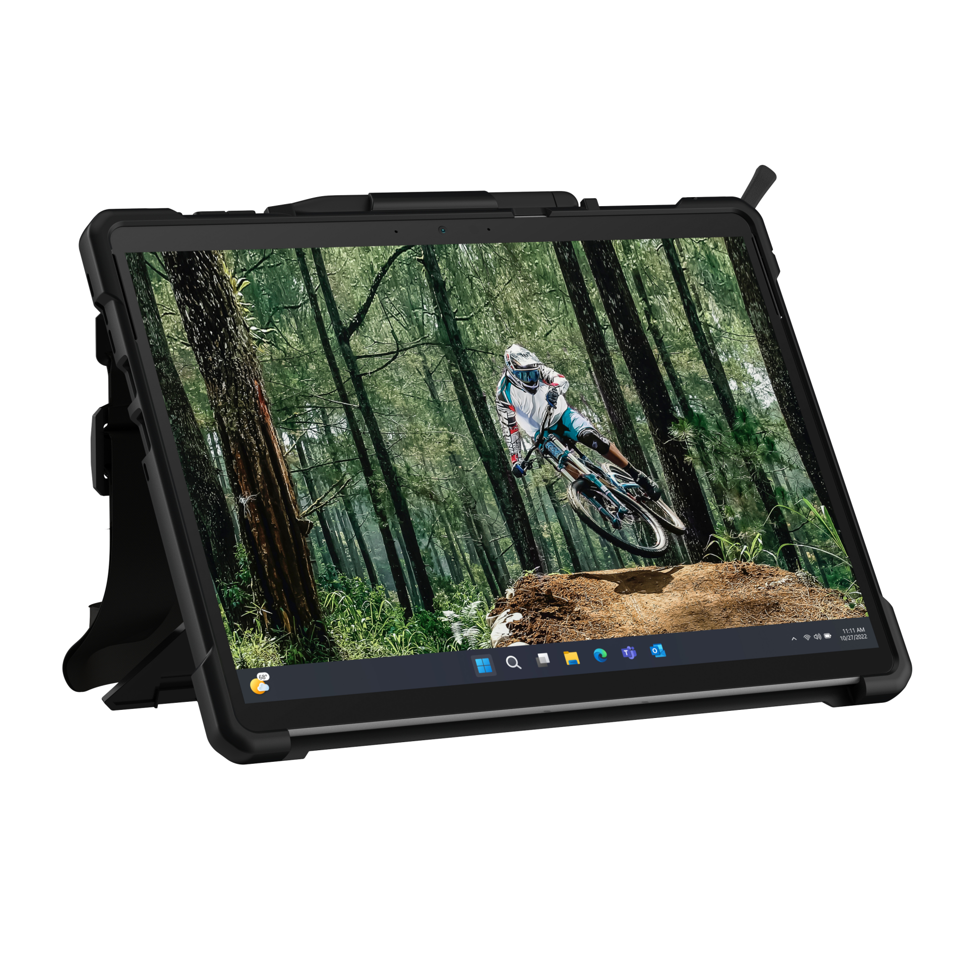 Urban Armor Gear Plasma Series Rugged Case mit Handschlaufe und Schultergurt für Microsoft Surface Pro 9, 10, 11 13" Transparent Ice